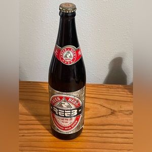 3 vintage Japanese beer bottles full never opened